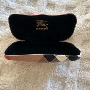Burberry Beige Black and Red Check Eyewear Case